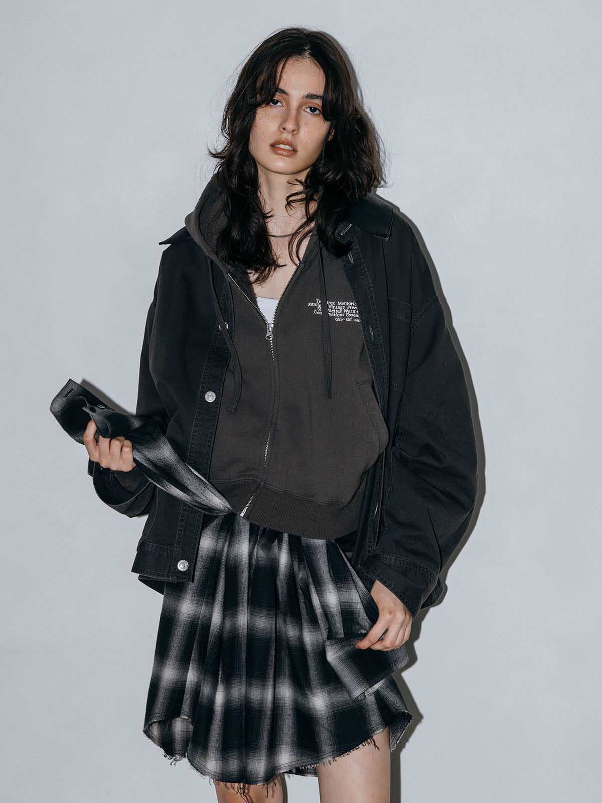 LEATHER COLLAR COVERALL