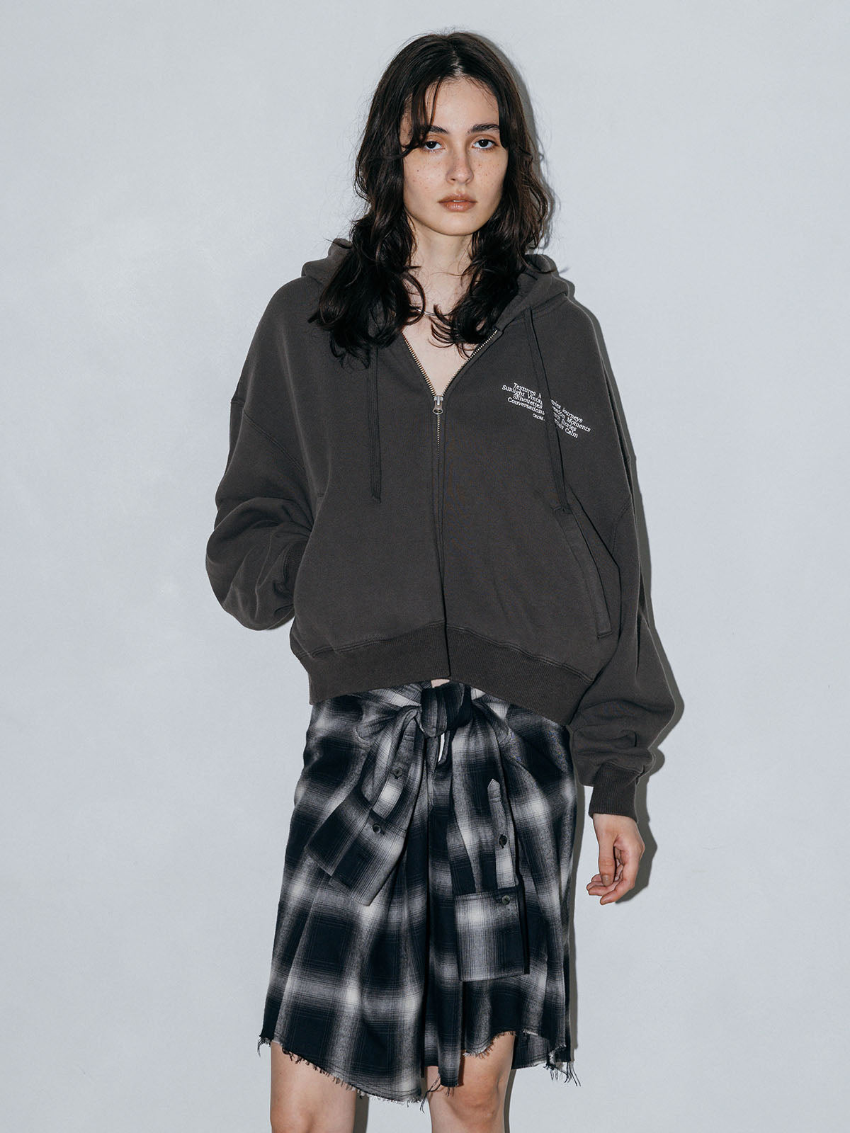 ZIP UP HOODED SWEAT SHIRT