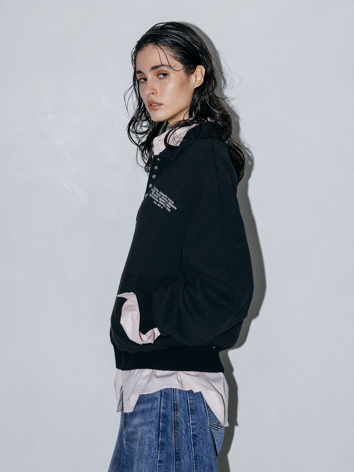 HALF-SNAP SWEAT SHIRT