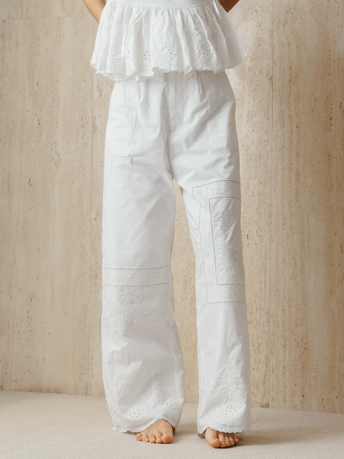 LACE PATCHWORK PANTS