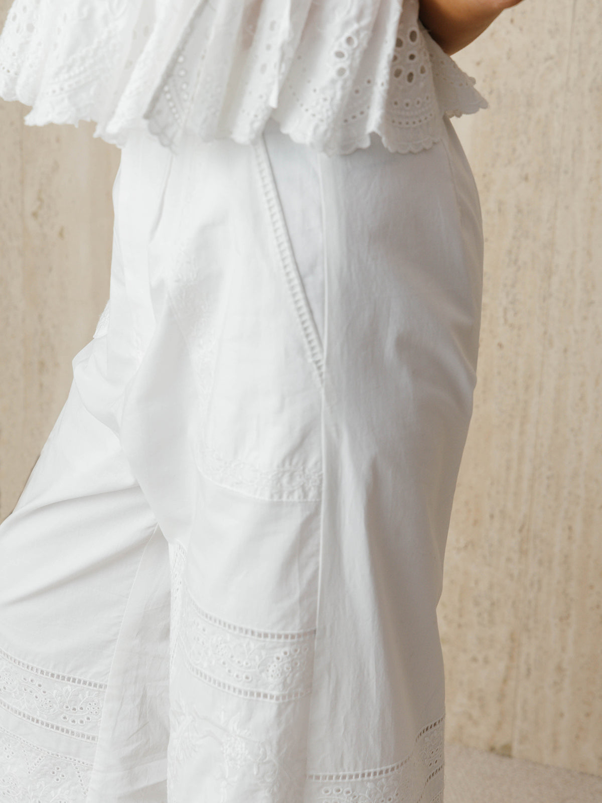 LACE PATCHWORK PANTS
