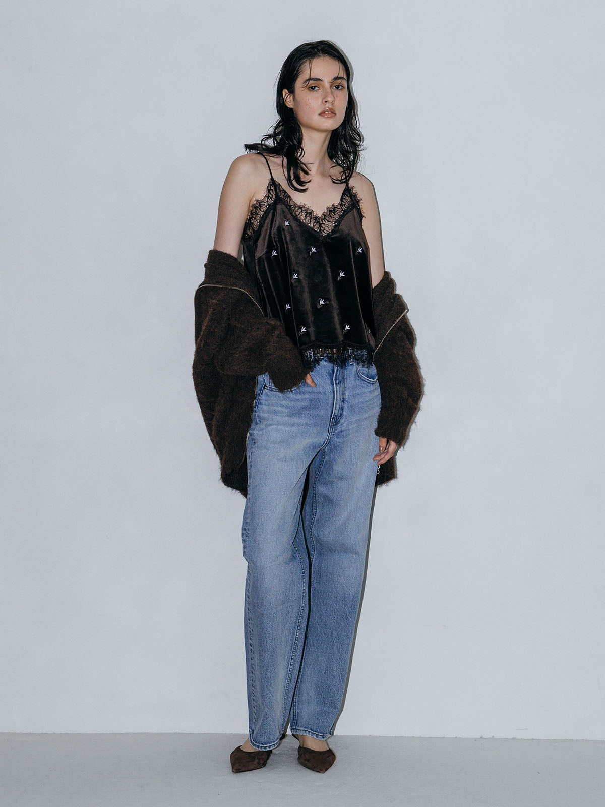 SOFT BRUSHED OVERSIZE ZIP CARDIGAN