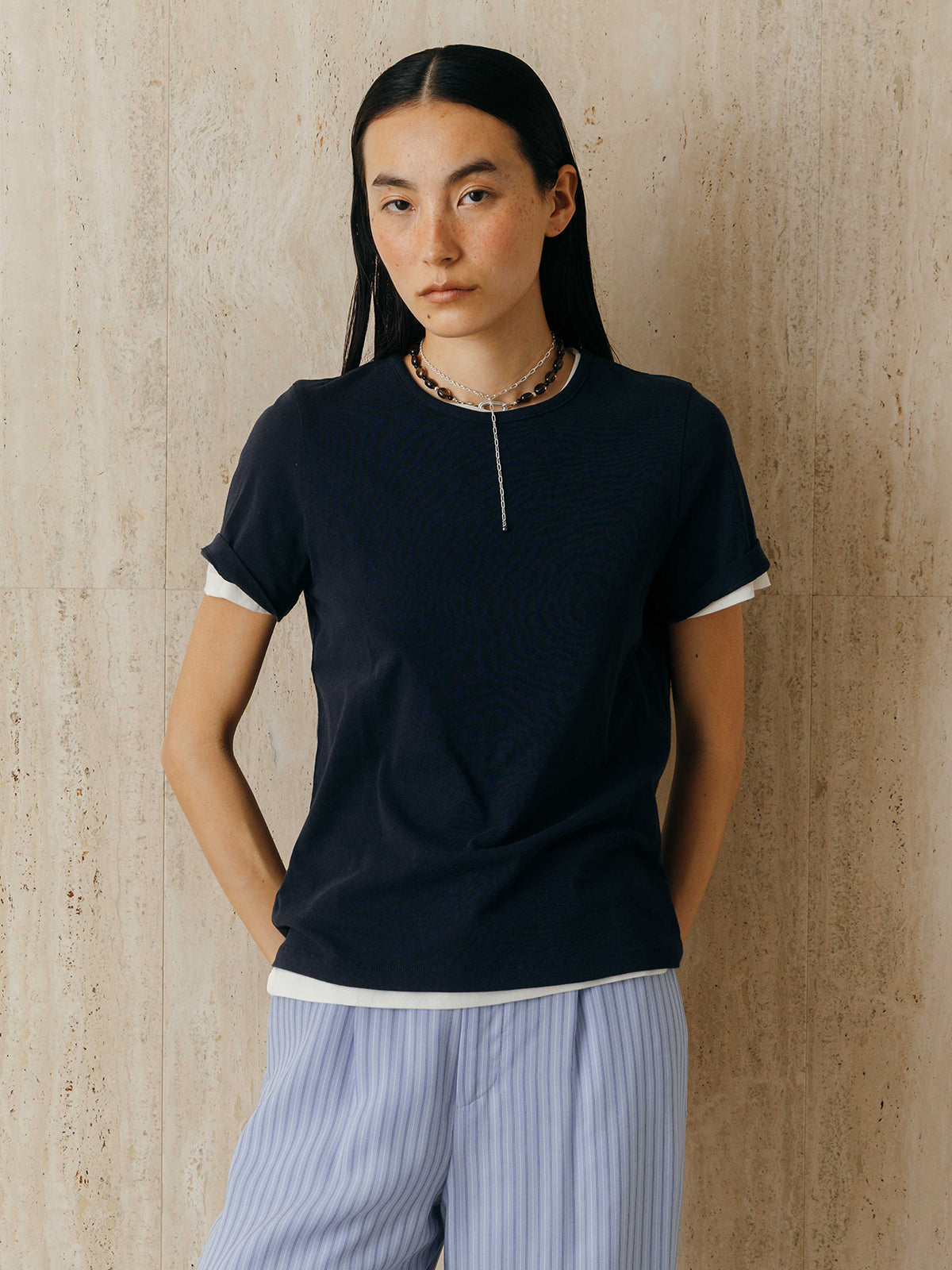 EMBROIDERY SHEER TEE