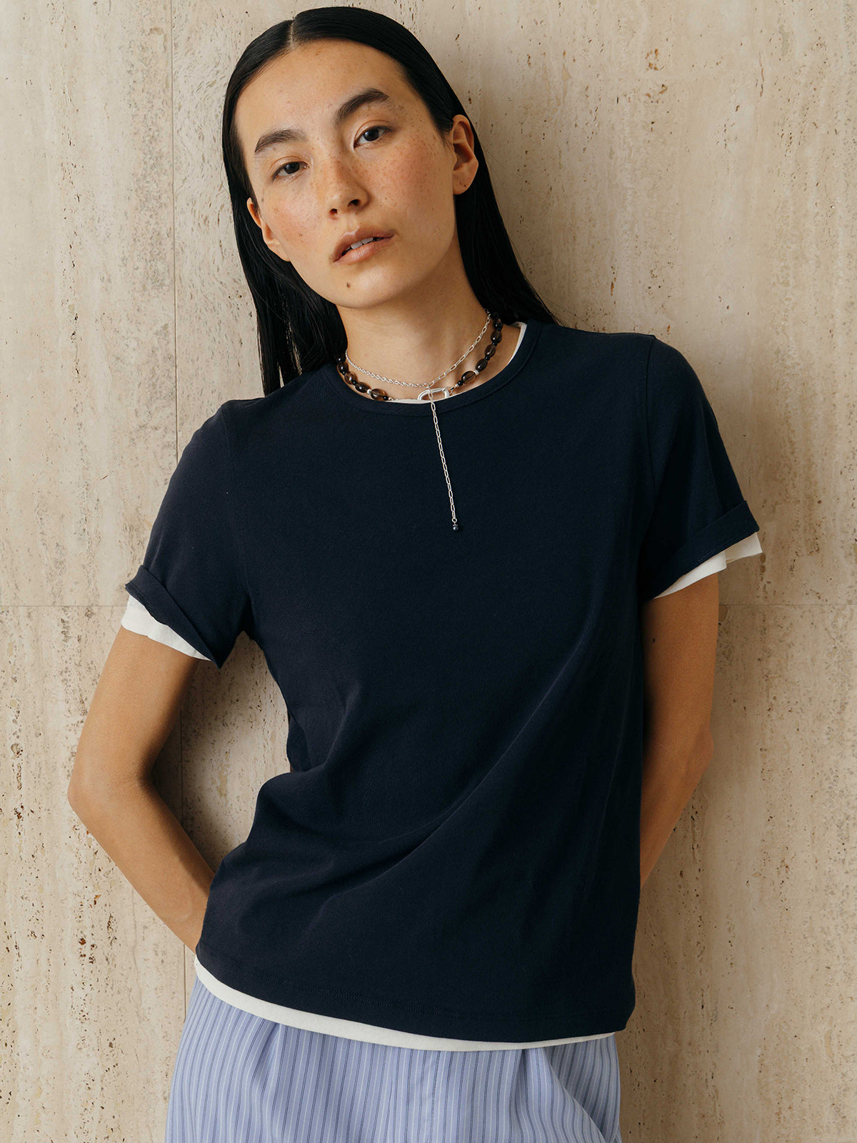 EMBROIDERY SHEER TEE