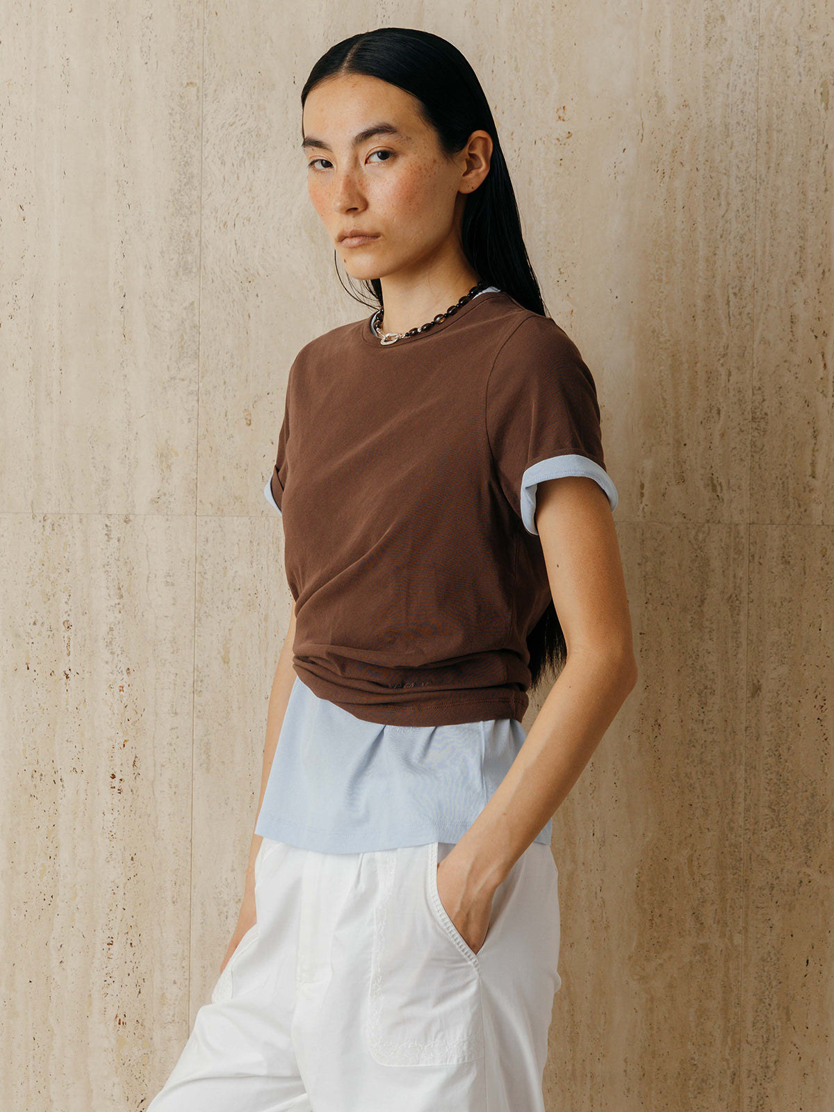 EMBROIDERY SHEER TEE