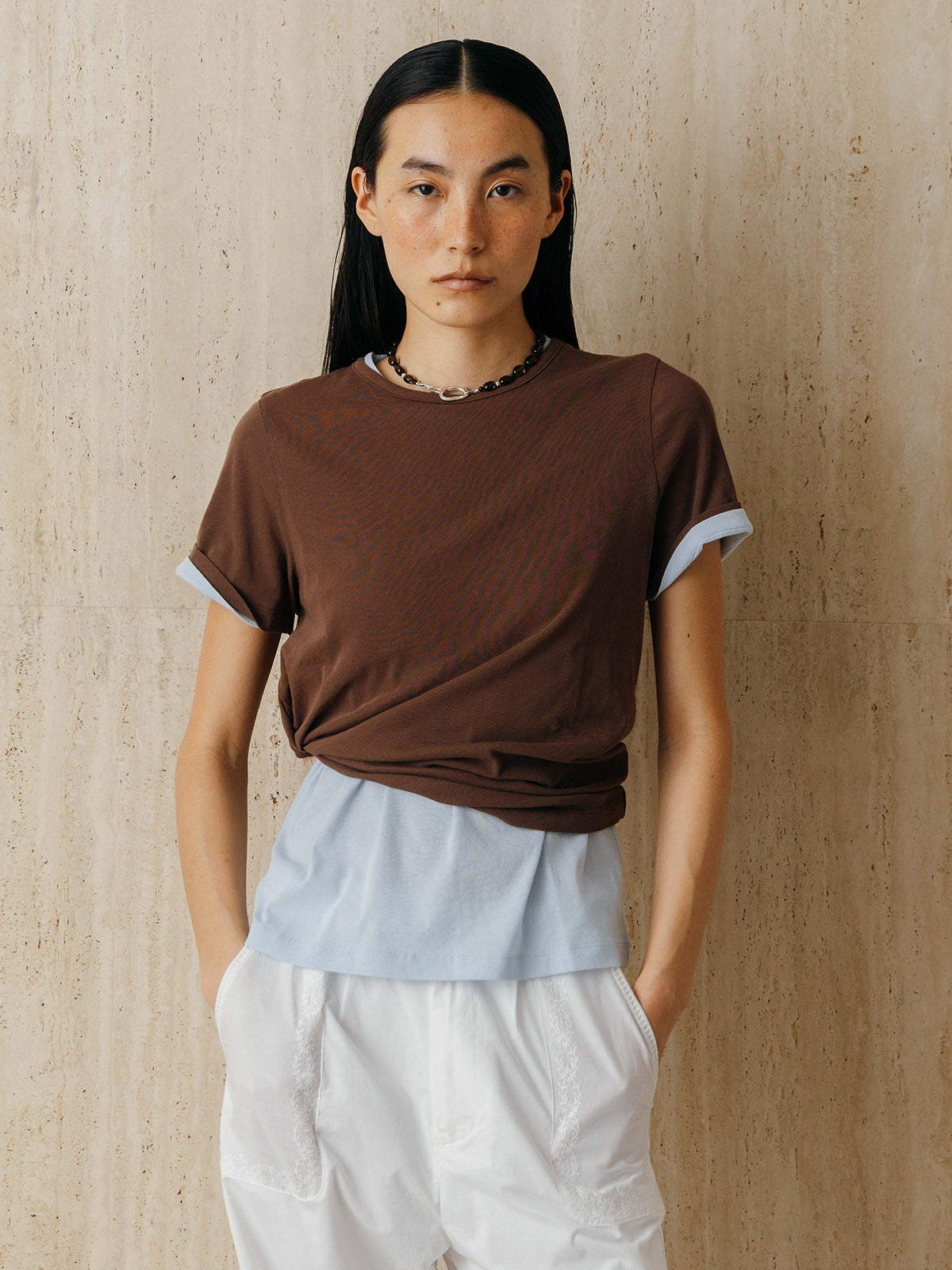 EMBROIDERY SHEER TEE