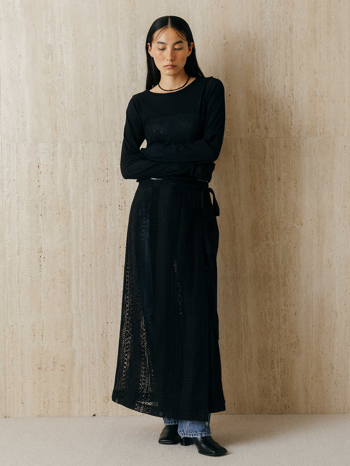 SHEER WRAP SKIRT