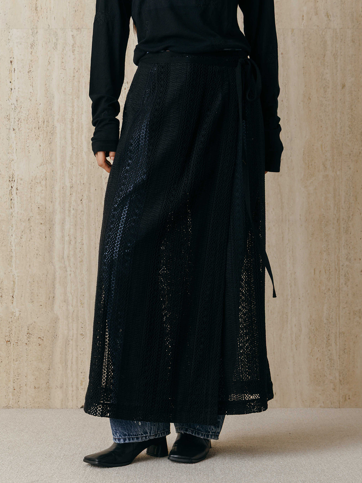 SHEER WRAP SKIRT