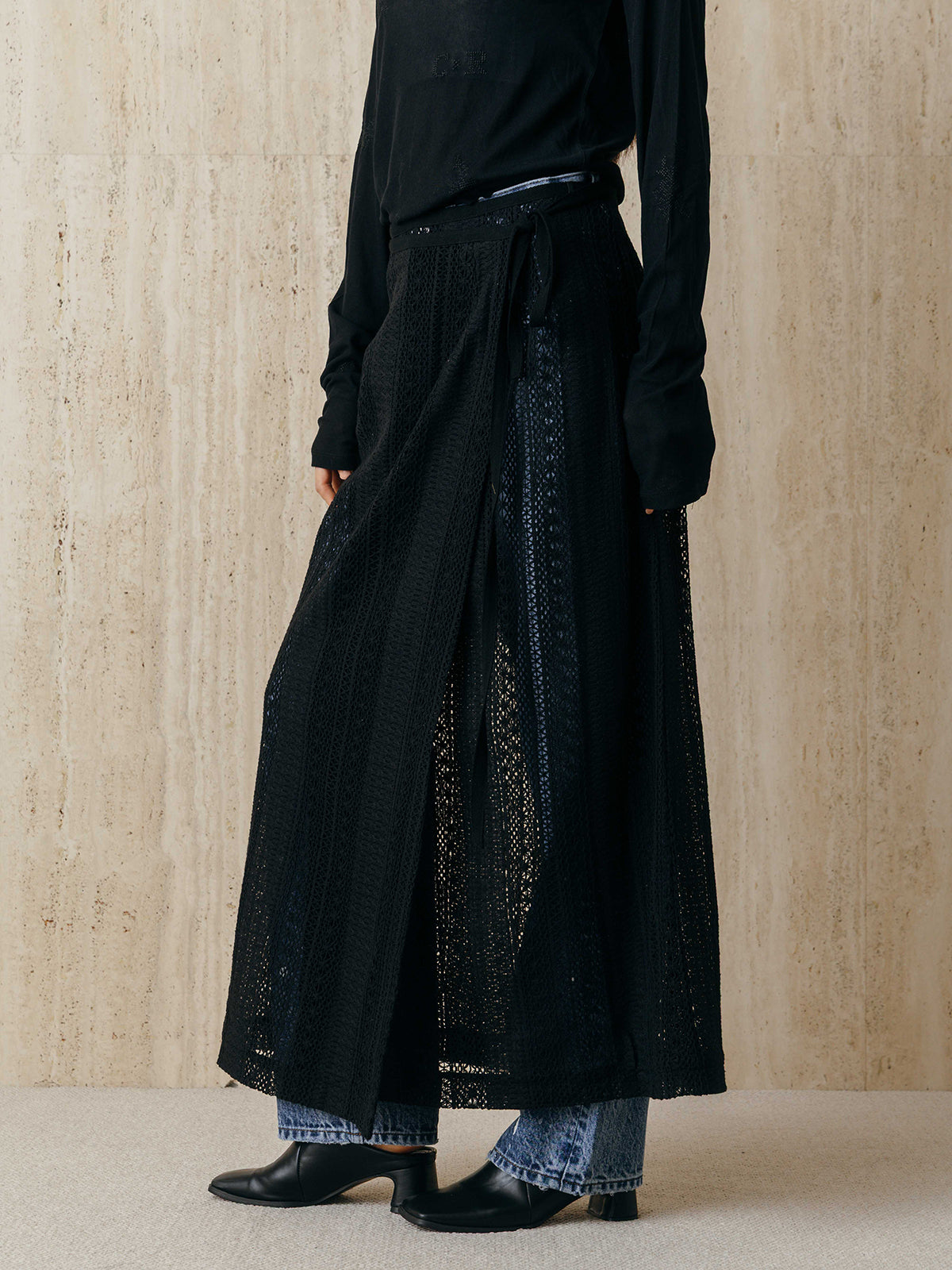 SHEER WRAP SKIRT
