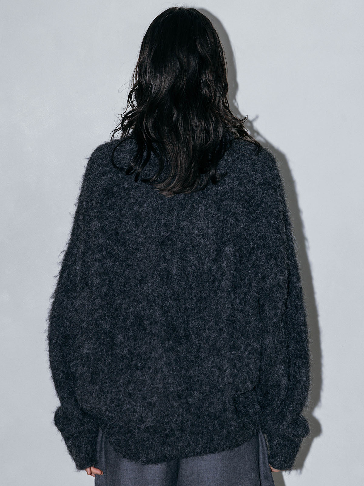 SOFT BRUSHED OVERSIZE ZIP CARDIGAN