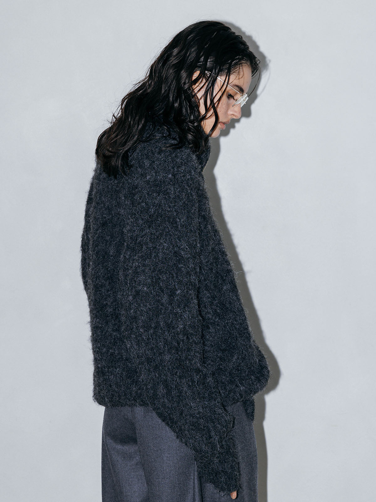 SOFT BRUSHED OVERSIZE ZIP CARDIGAN