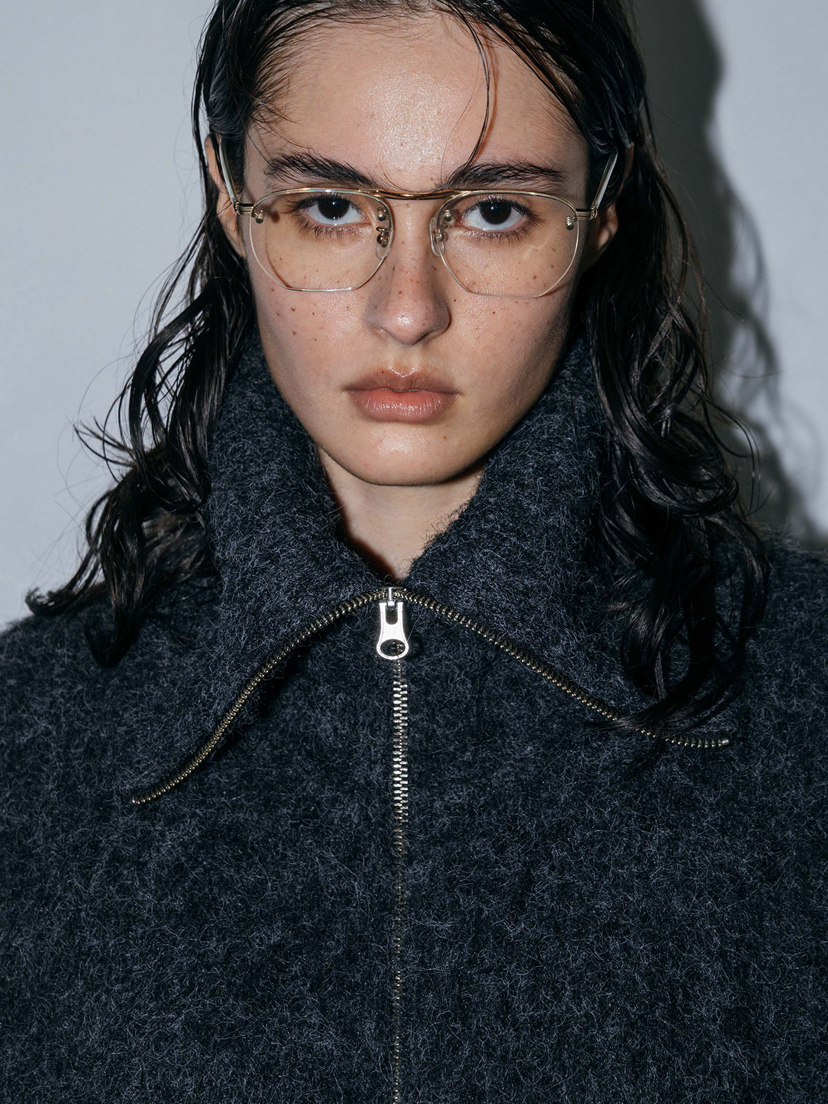 SOFT BRUSHED OVERSIZE ZIP CARDIGAN