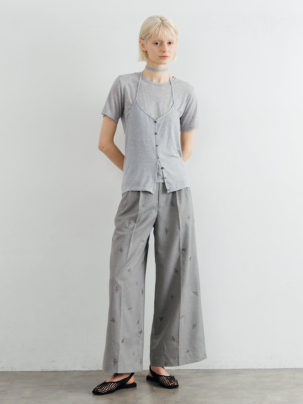 MOTIF EMBROIDERY PANTS
