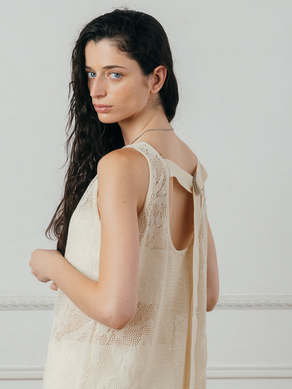 LACE KNIT ONE-PIECE
