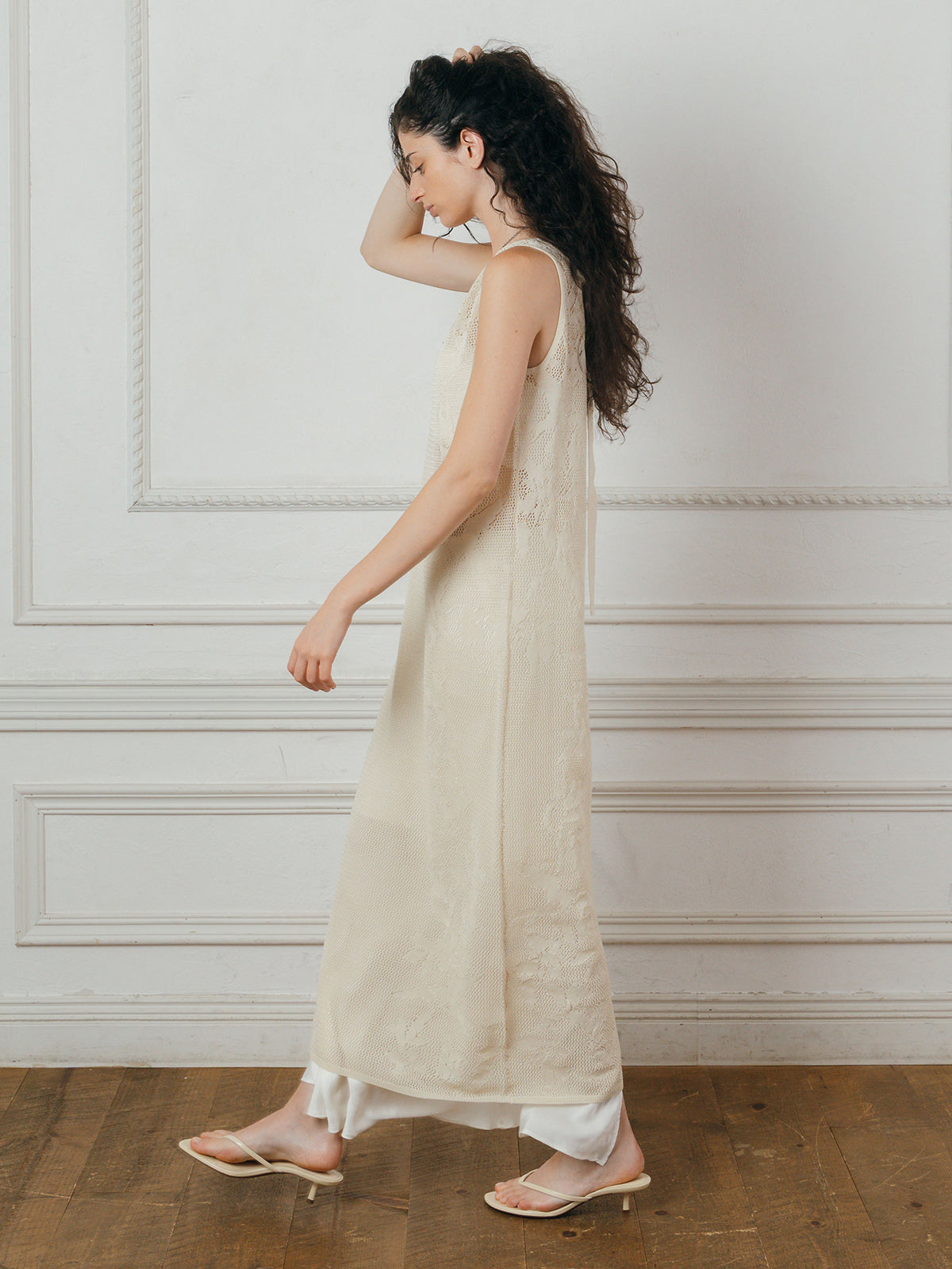 LACE KNIT ONE-PIECE