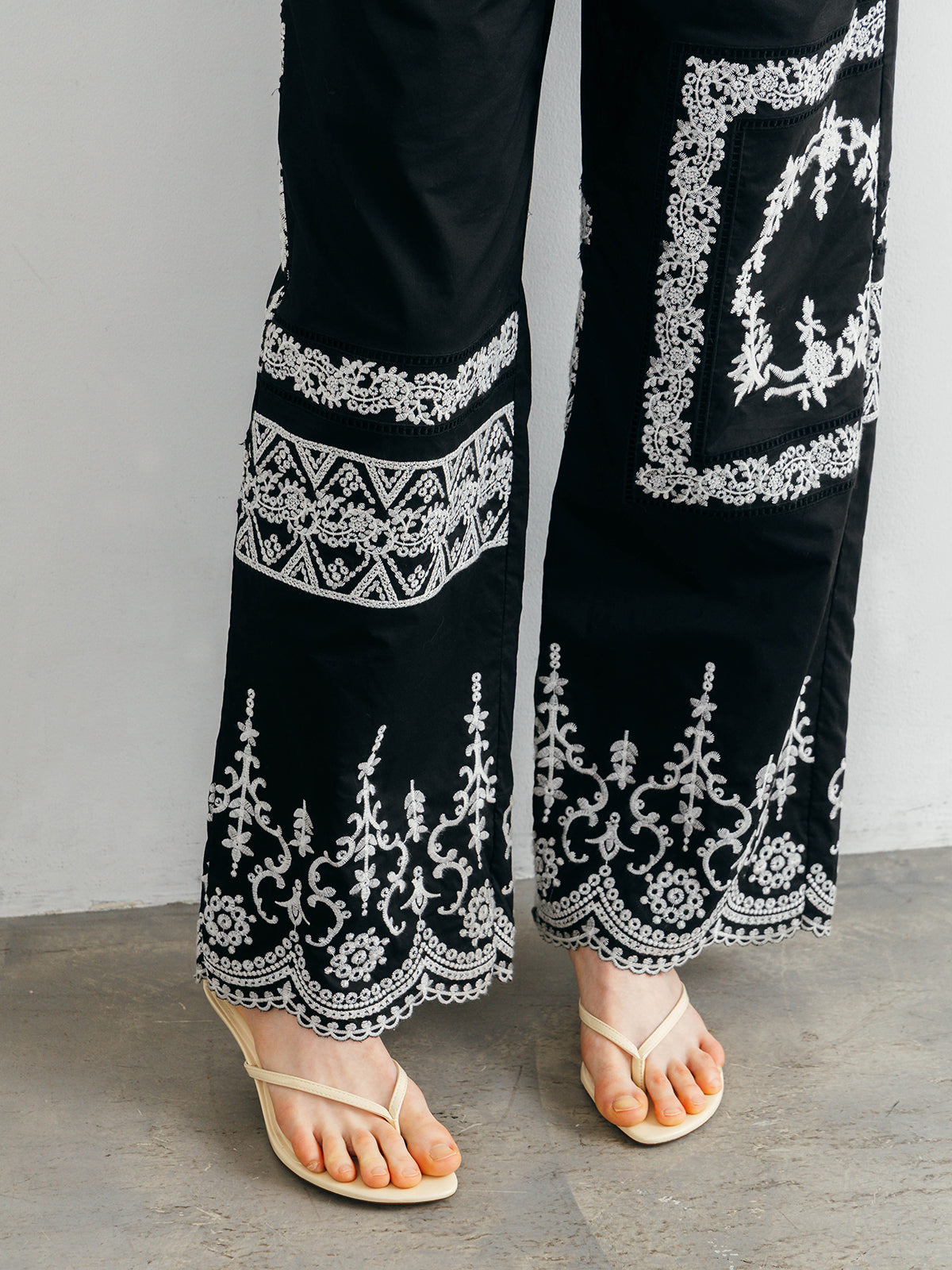 LACE PATCHWORK PANTS