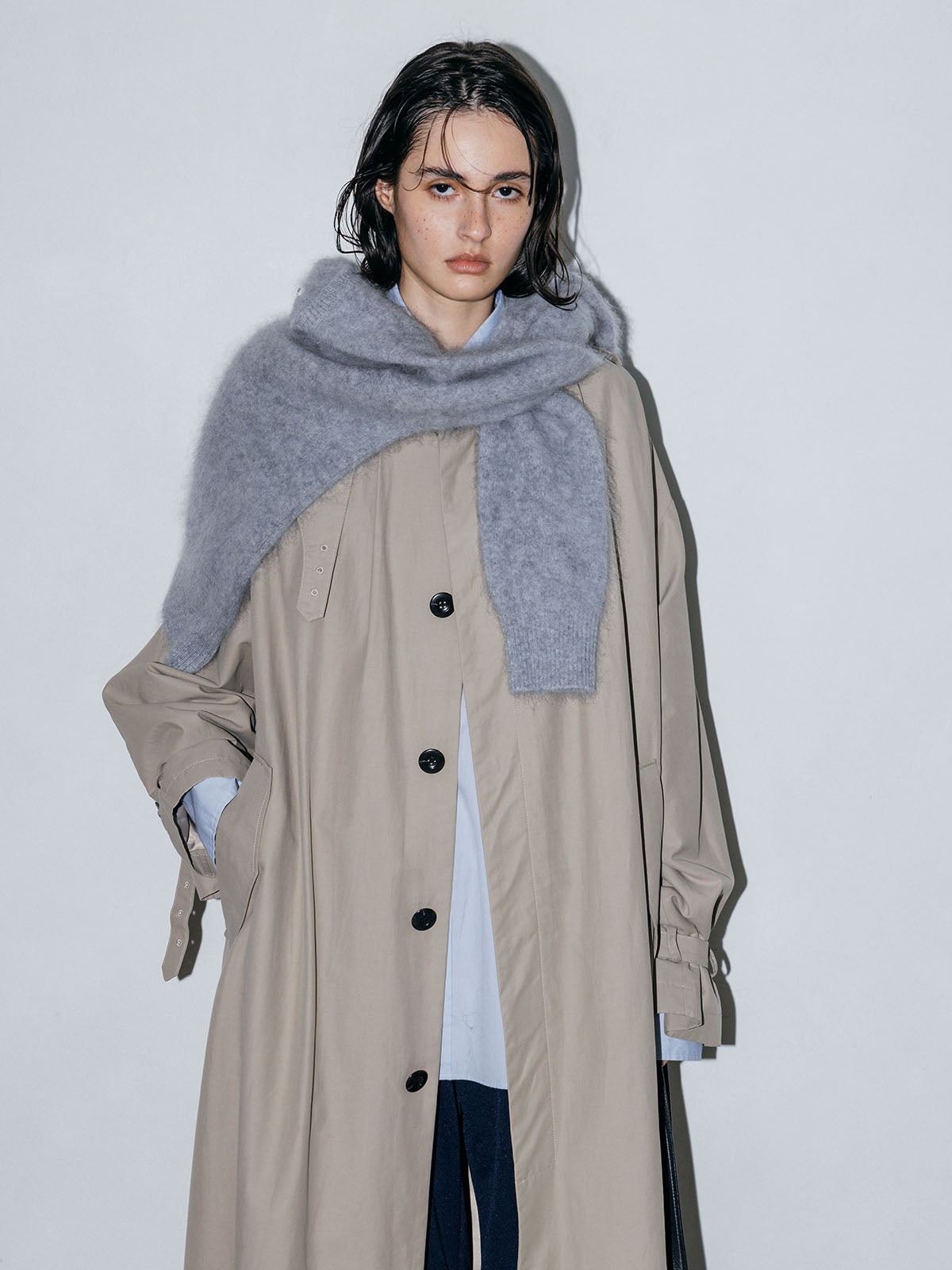 WASHED VOLUME TRENCH COAT