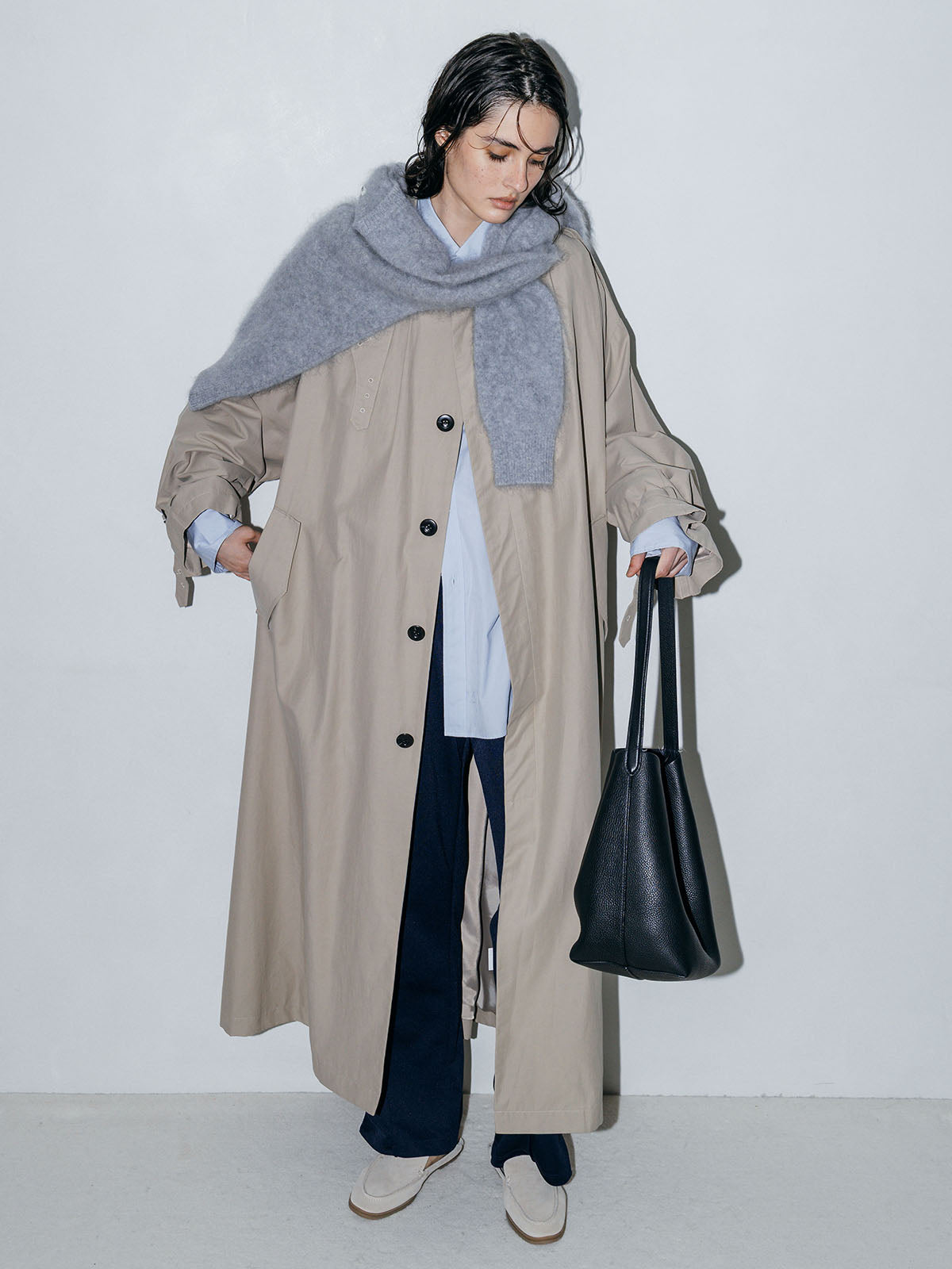 WASHED VOLUME TRENCH COAT