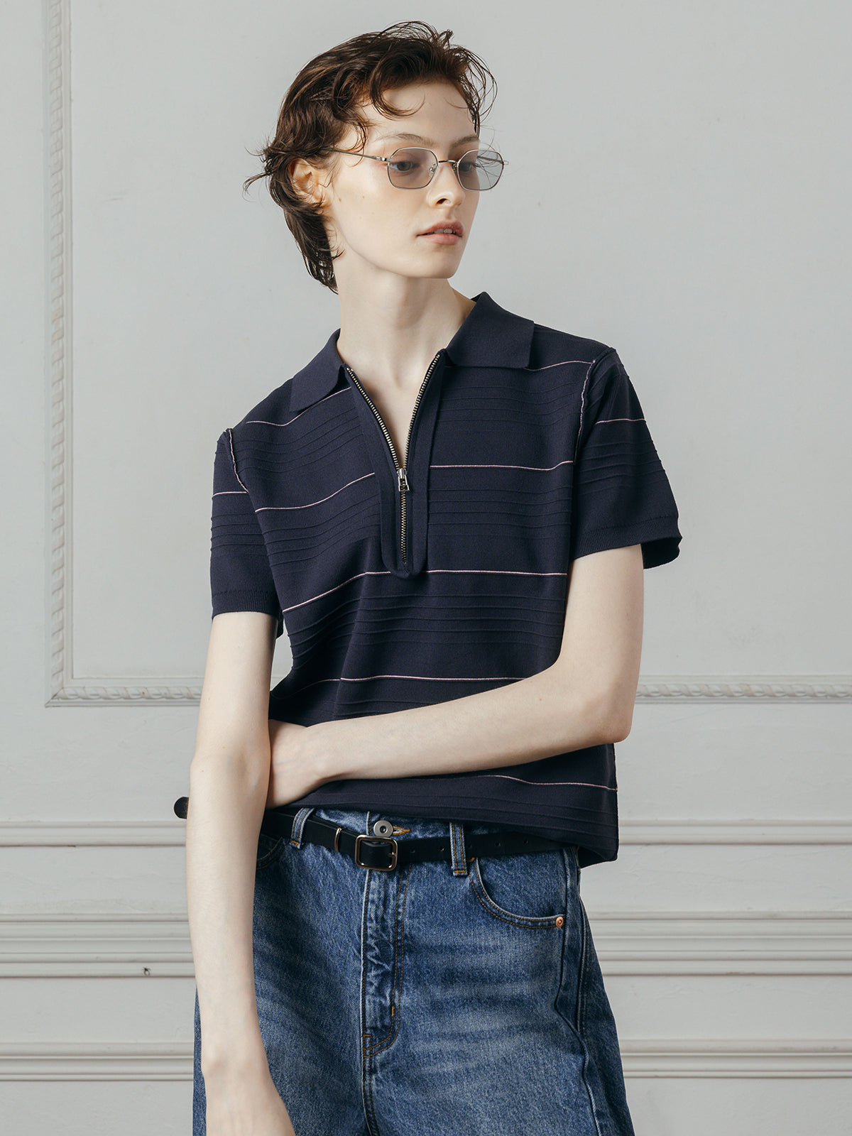 ZIP POLO SHIRT