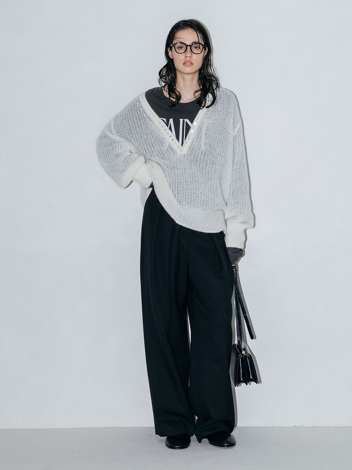 MOHAIR HENLY KNIT TOP