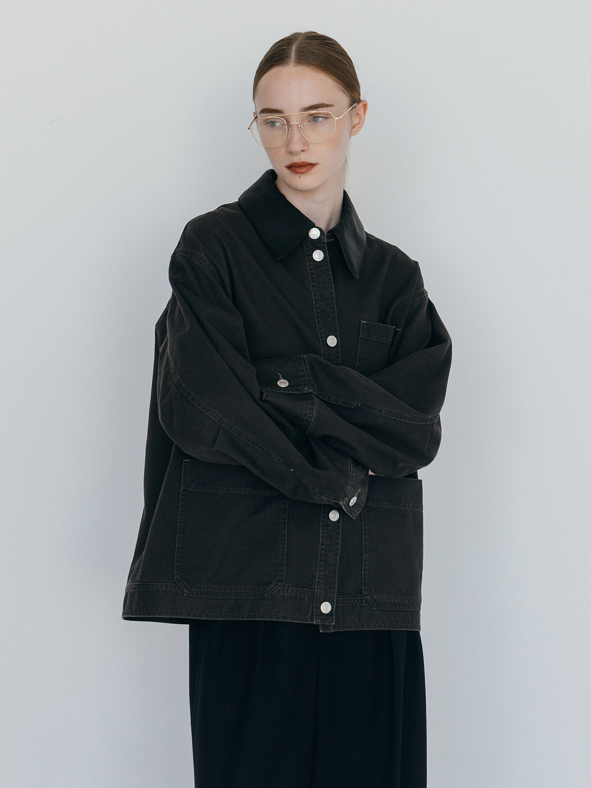 LEATHER COLLAR COVERALL