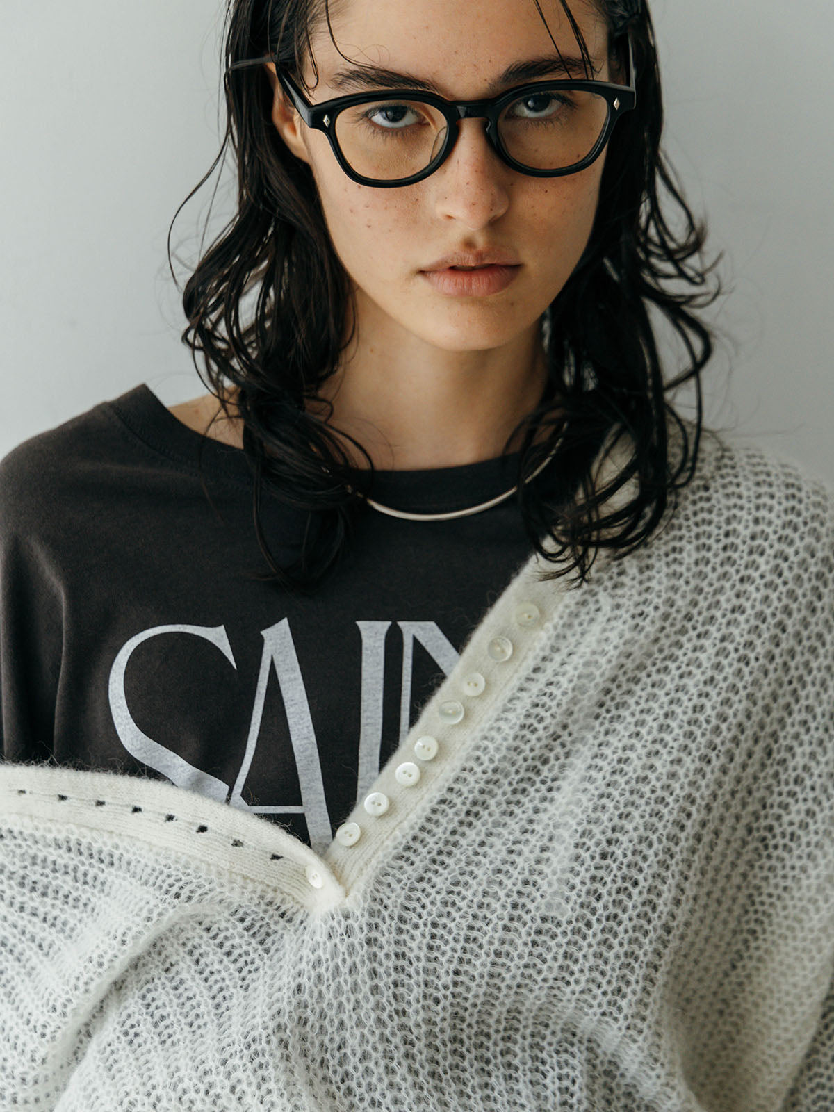 MOHAIR HENLY KNIT TOP