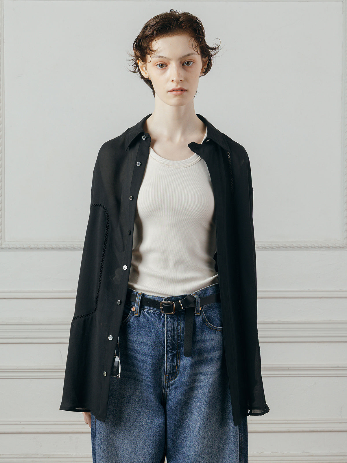 LADDER LACE DETAIL SHIRT
