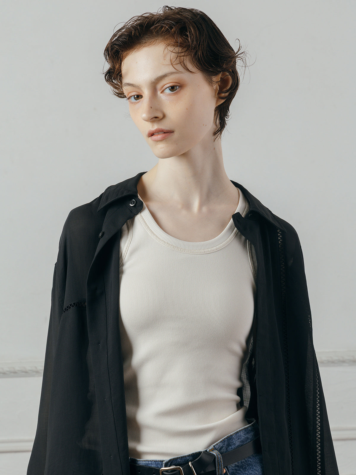 LADDER LACE DETAIL SHIRT