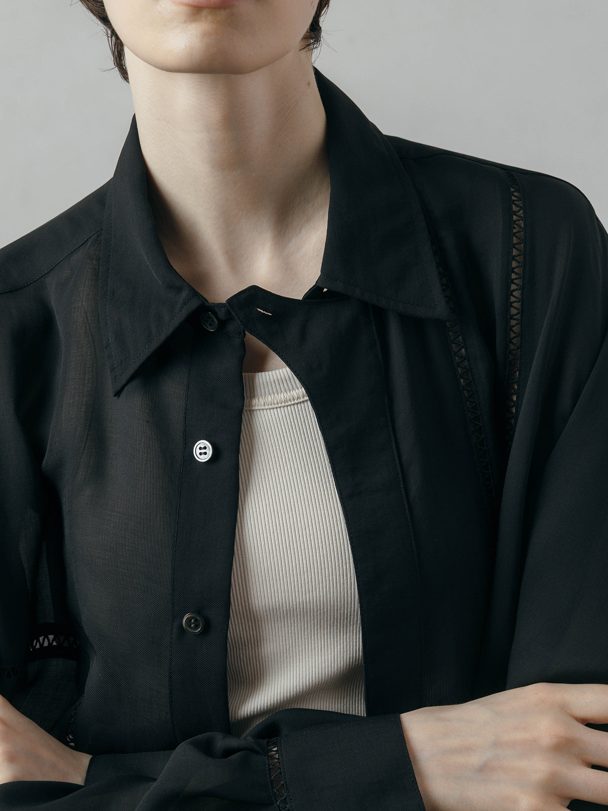 LADDER LACE DETAIL SHIRT