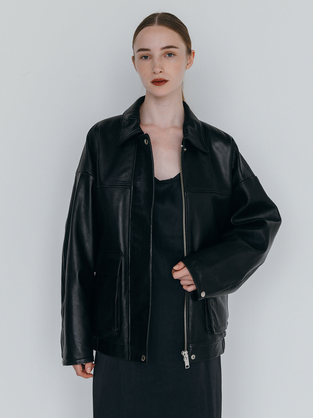 LEATHER BLOUSON JACKET