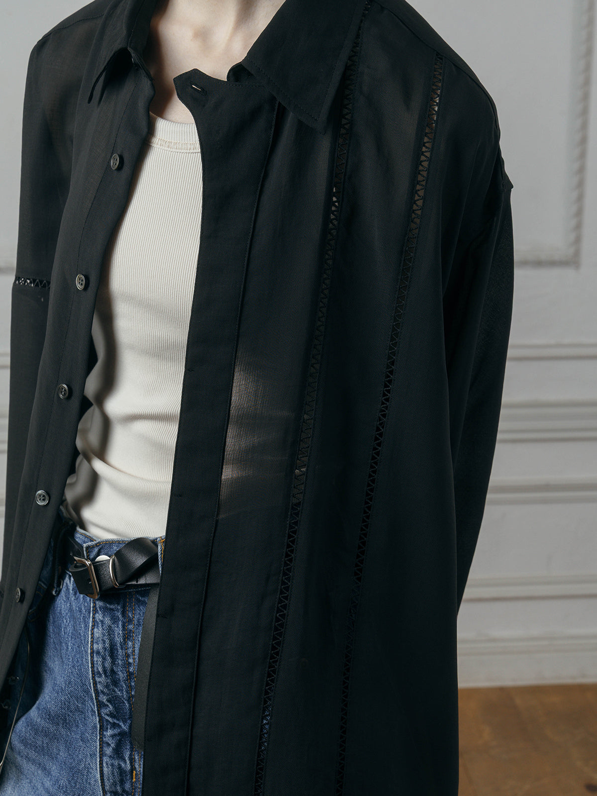 LADDER LACE DETAIL SHIRT