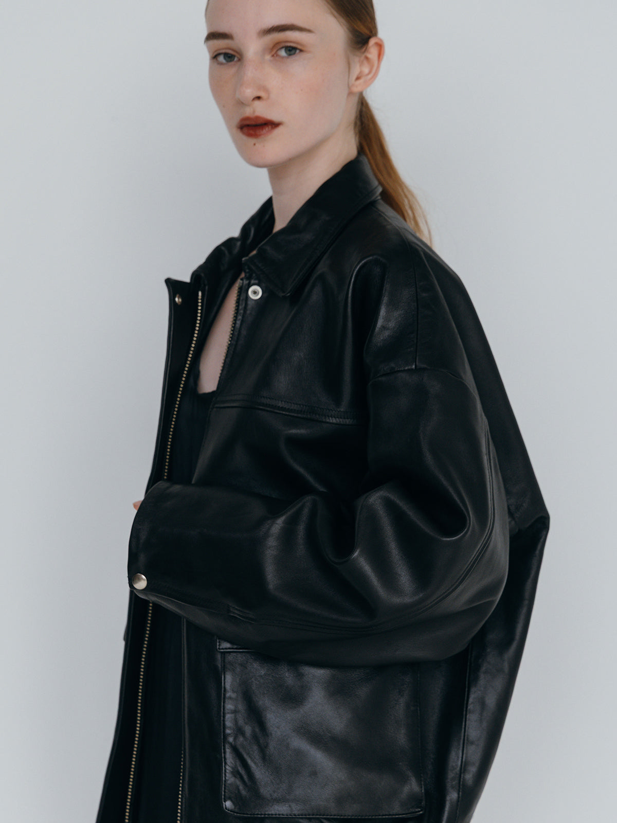 LEATHER BLOUSON JACKET