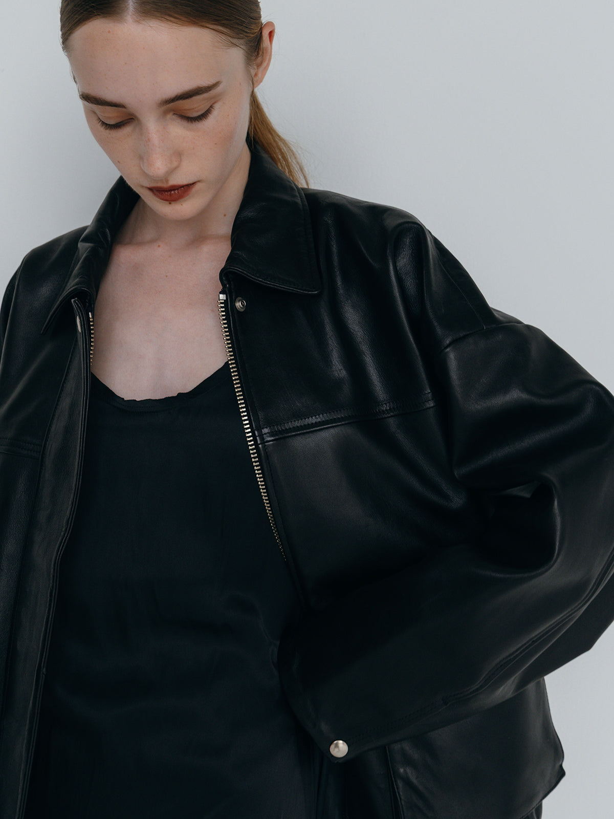 LEATHER BLOUSON JACKET