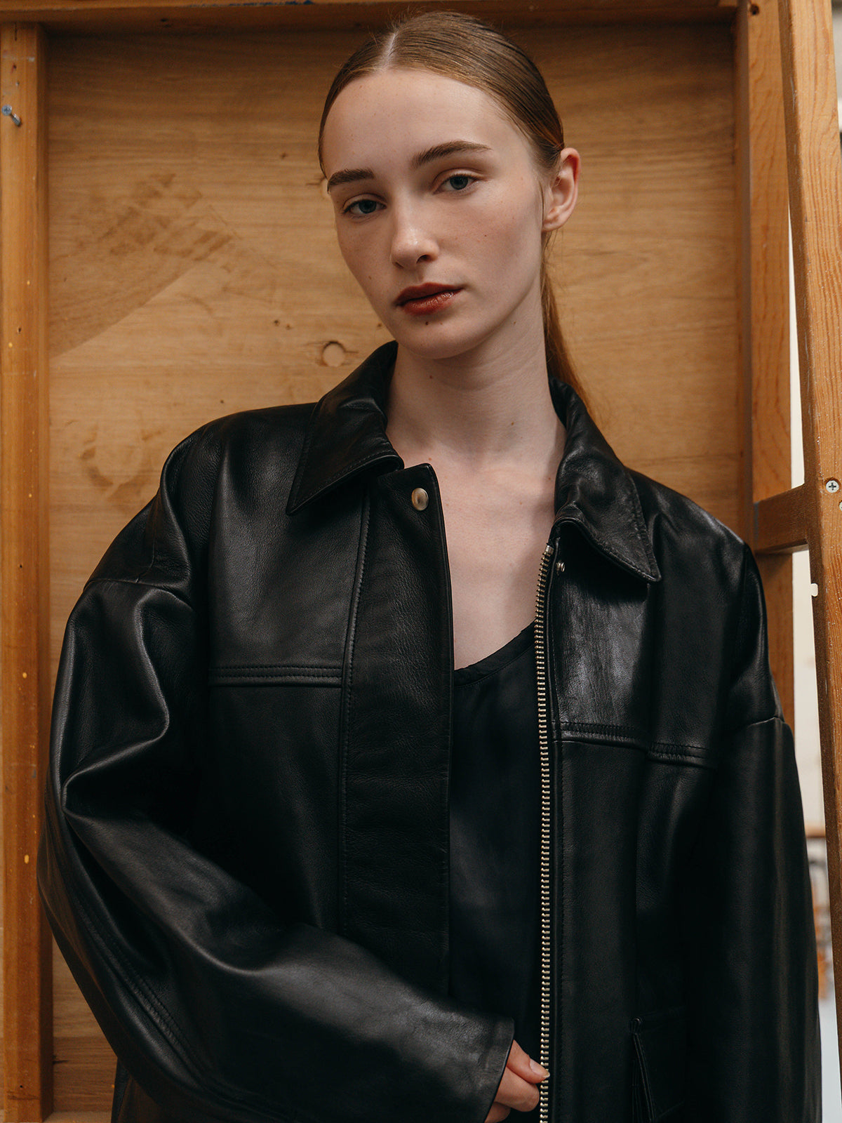 LEATHER BLOUSON JACKET