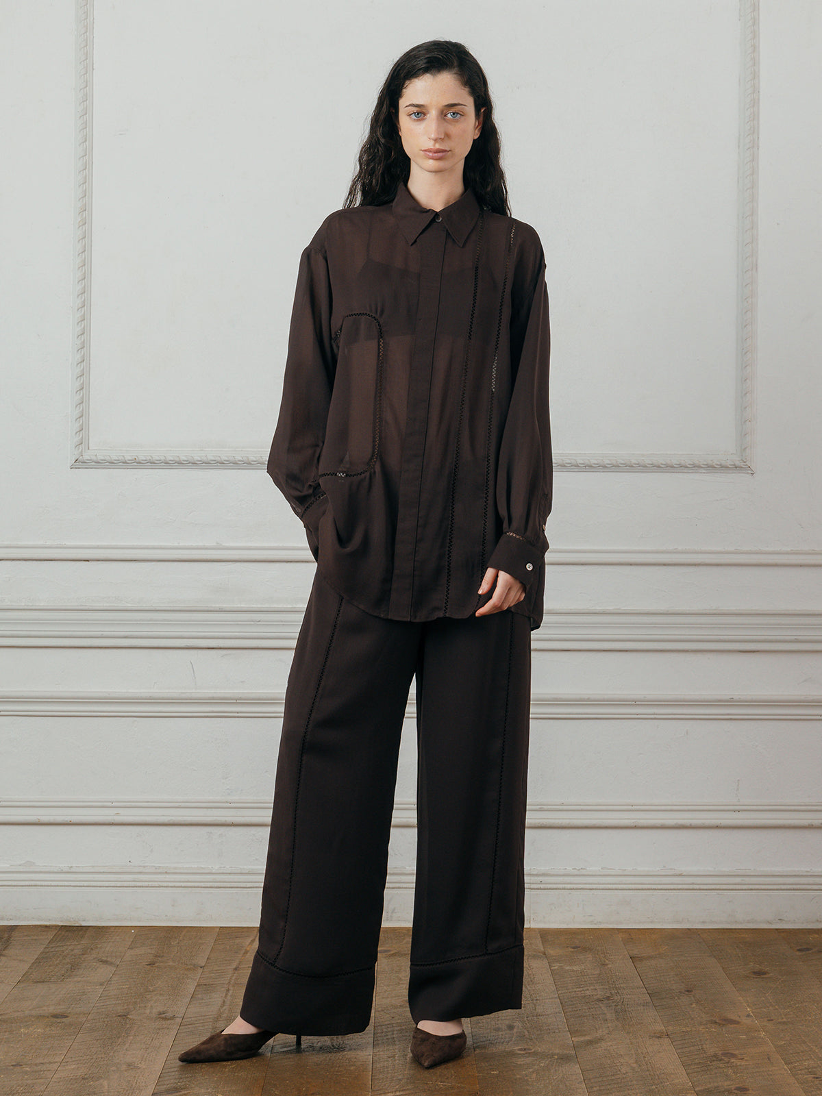LADDER LACE DETAIL PANTS