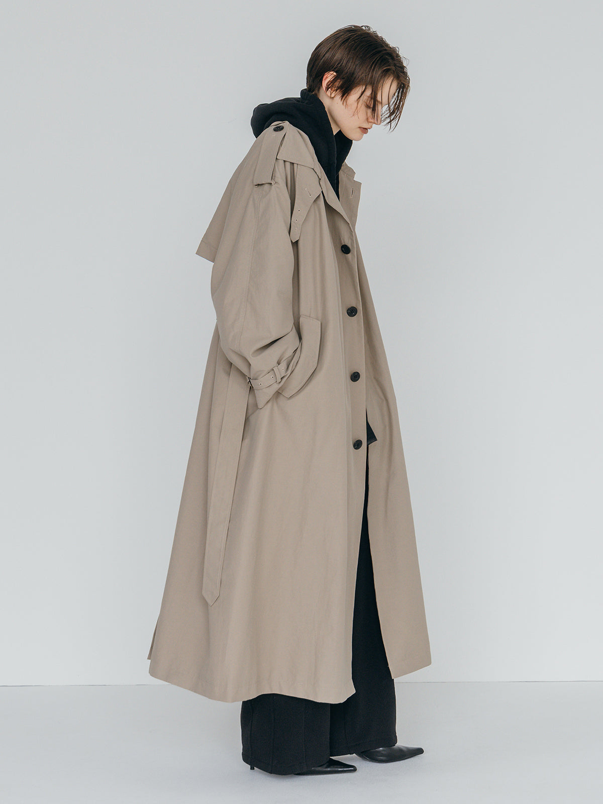 WASHED VOLUME TRENCH COAT