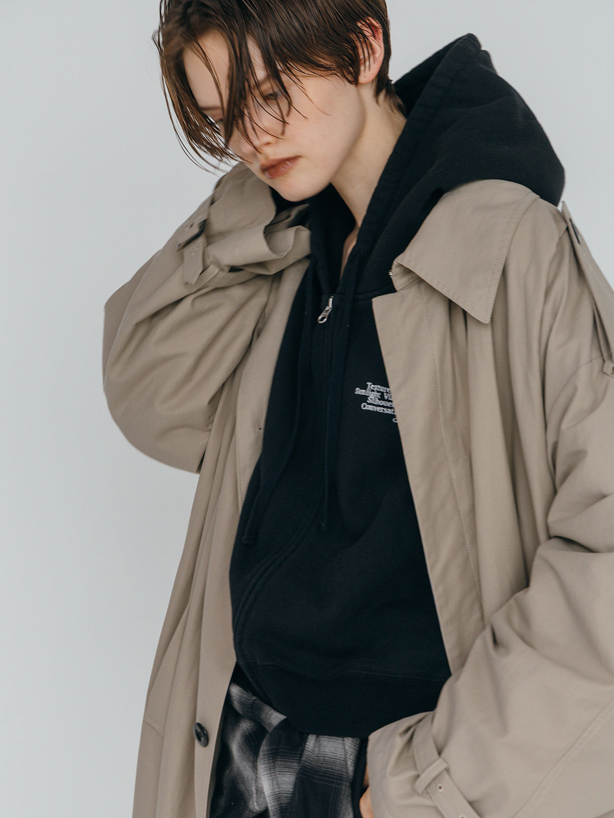 WASHED VOLUME TRENCH COAT