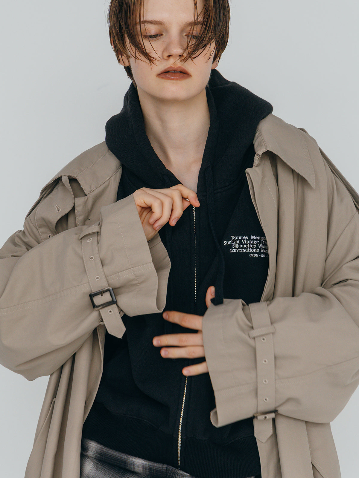 WASHED VOLUME TRENCH COAT