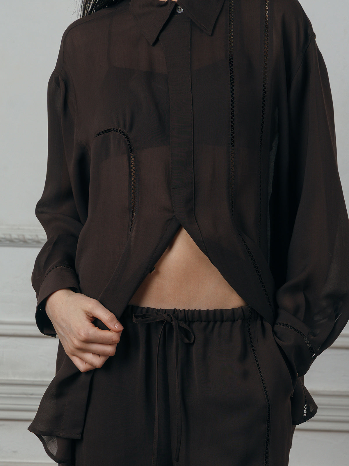 LADDER LACE DETAIL SHIRT