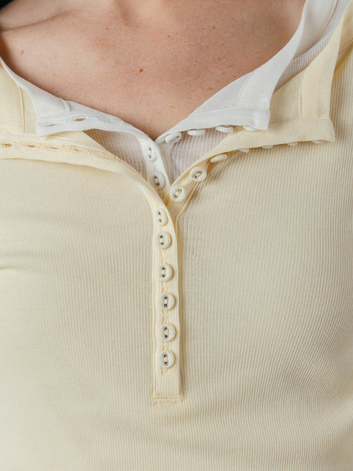 SHEER HENLEY NECK SHIRT