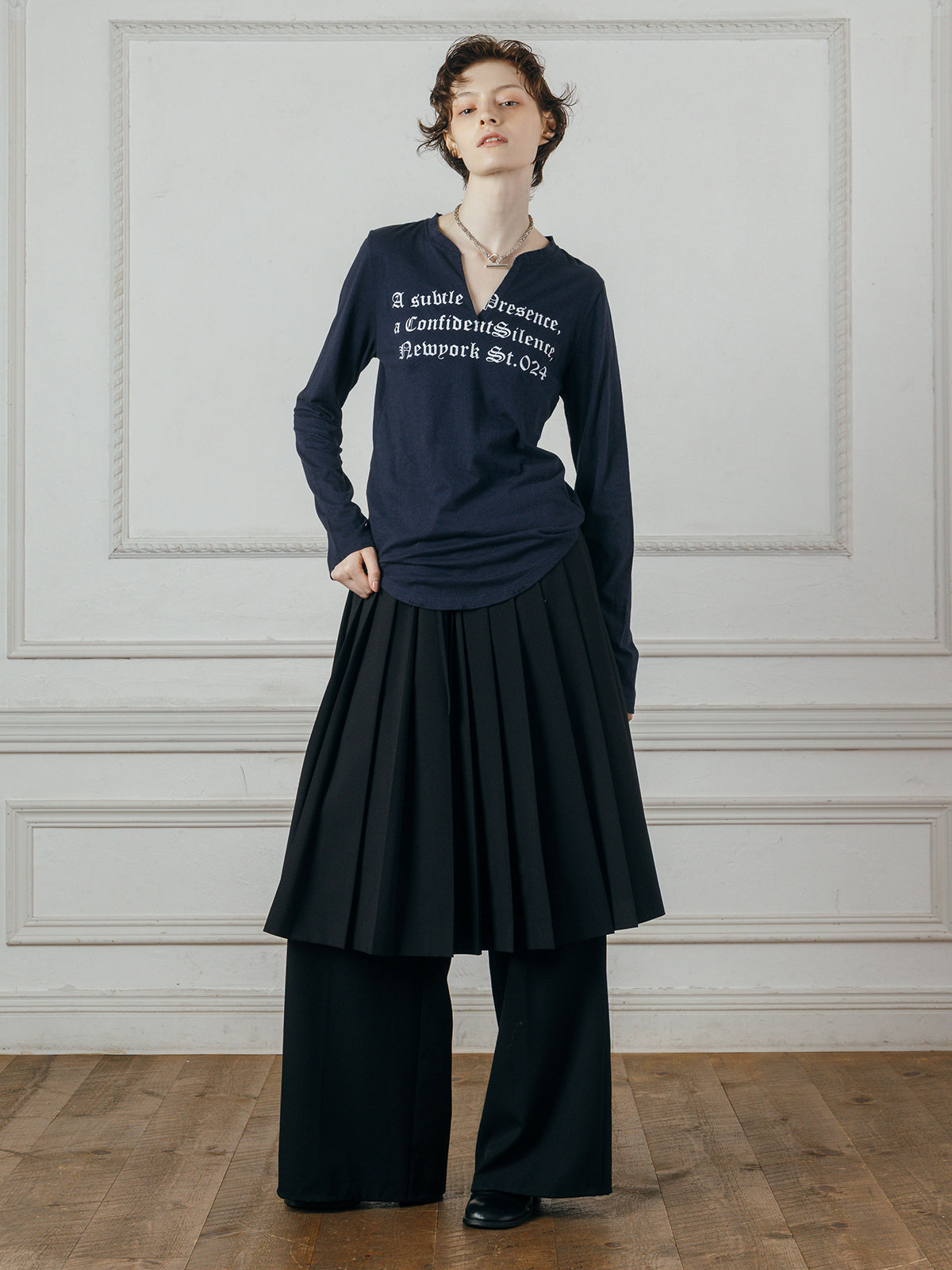 PLEATED MIDI SKIRT