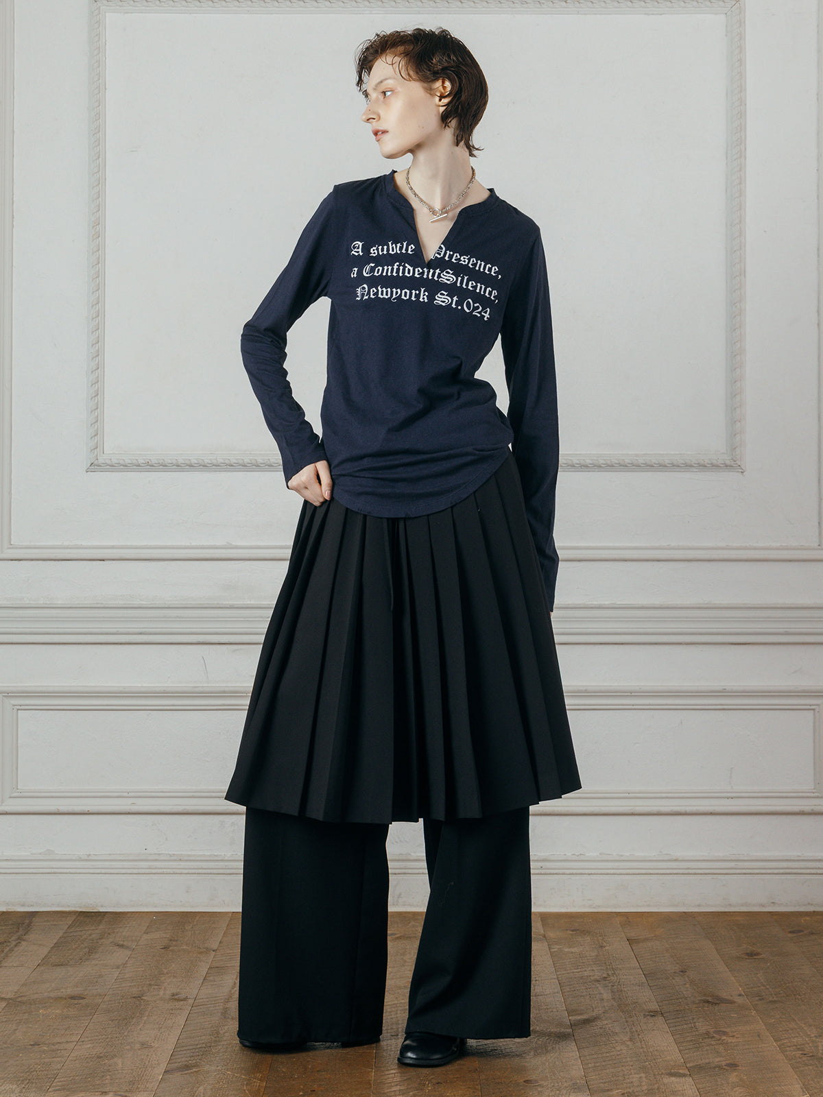 PLEATED MIDI SKIRT