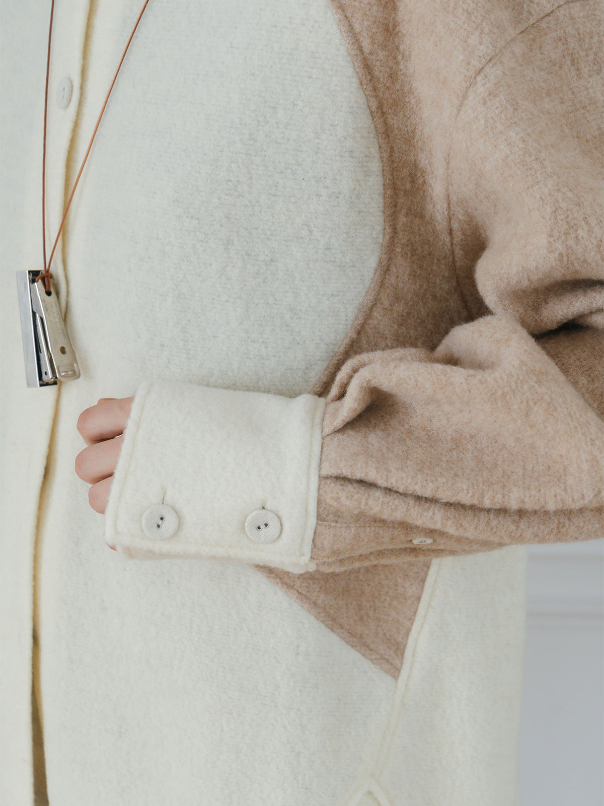 WOOL GAUZE PATCHWORK SHIRT JACKET