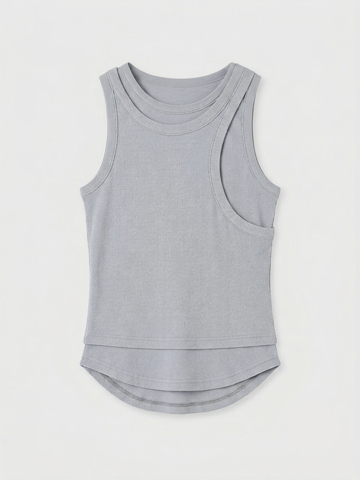 OFFSET RIB TANK TOP