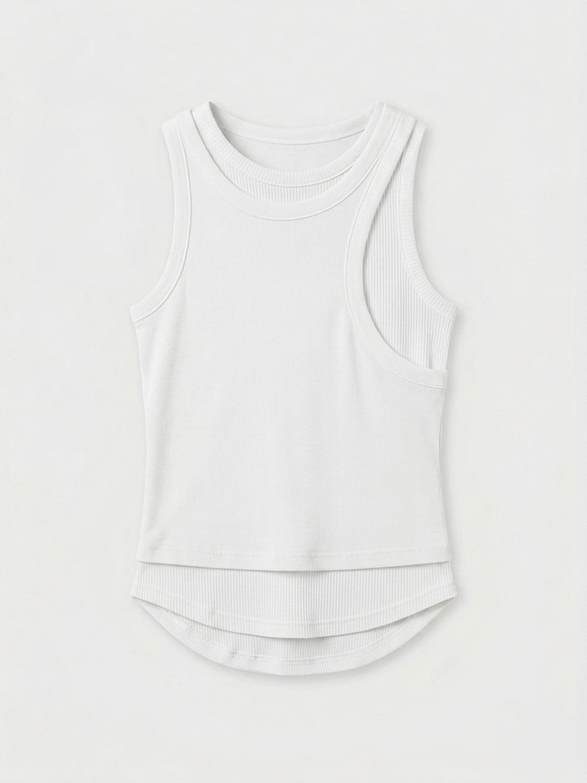 OFFSET RIB TANK TOP