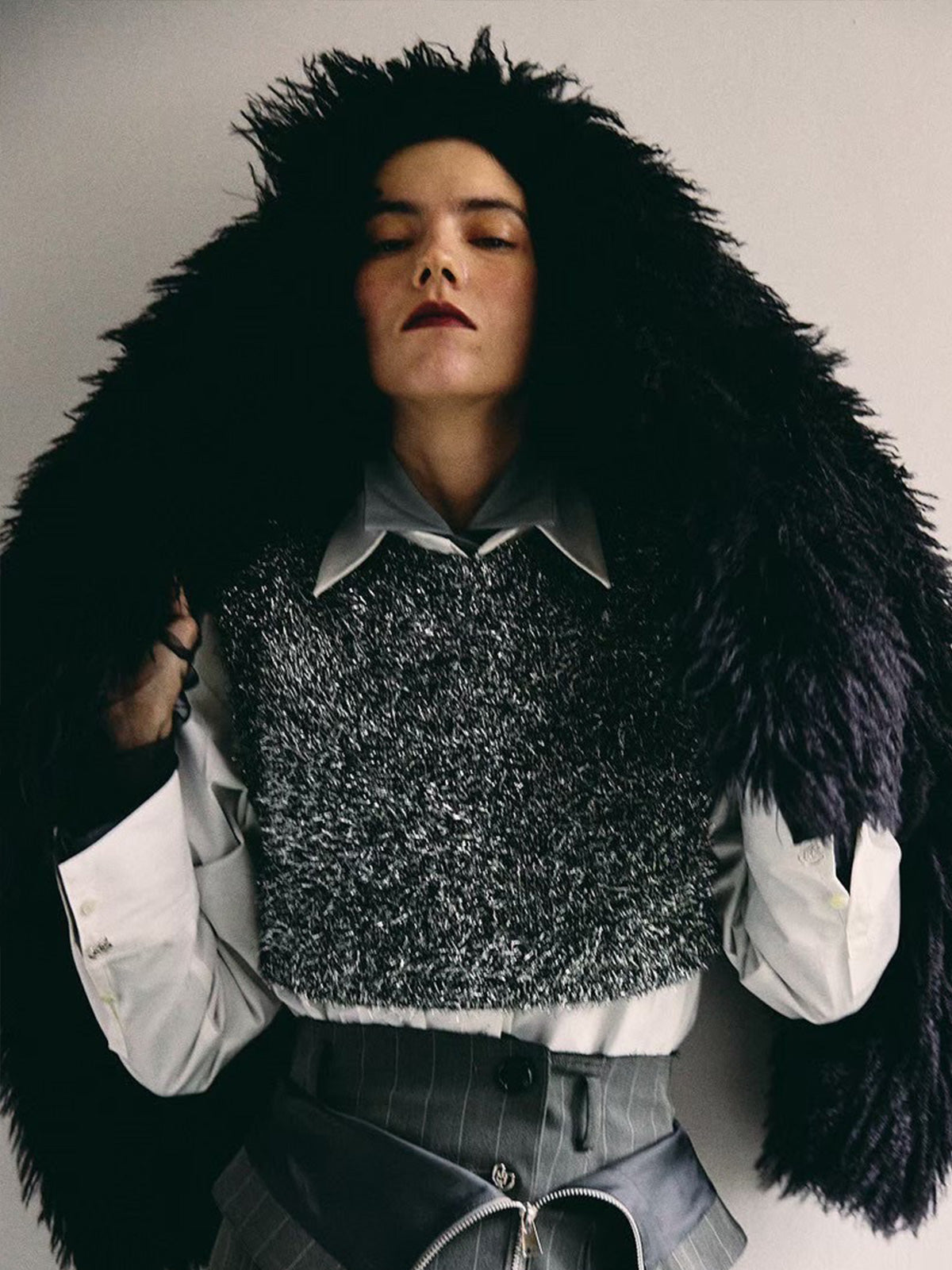 Squall lame fur knit
