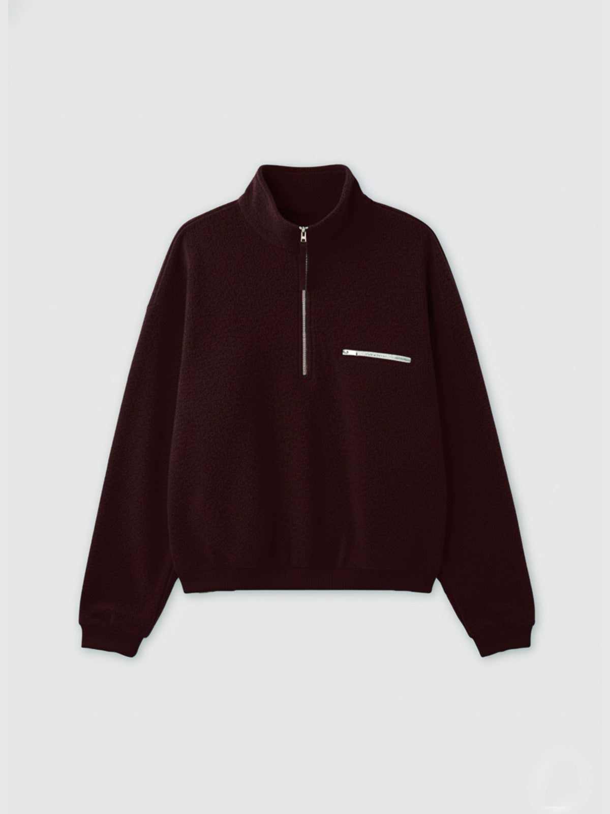 WOOL PILE HALF ZIP TOP